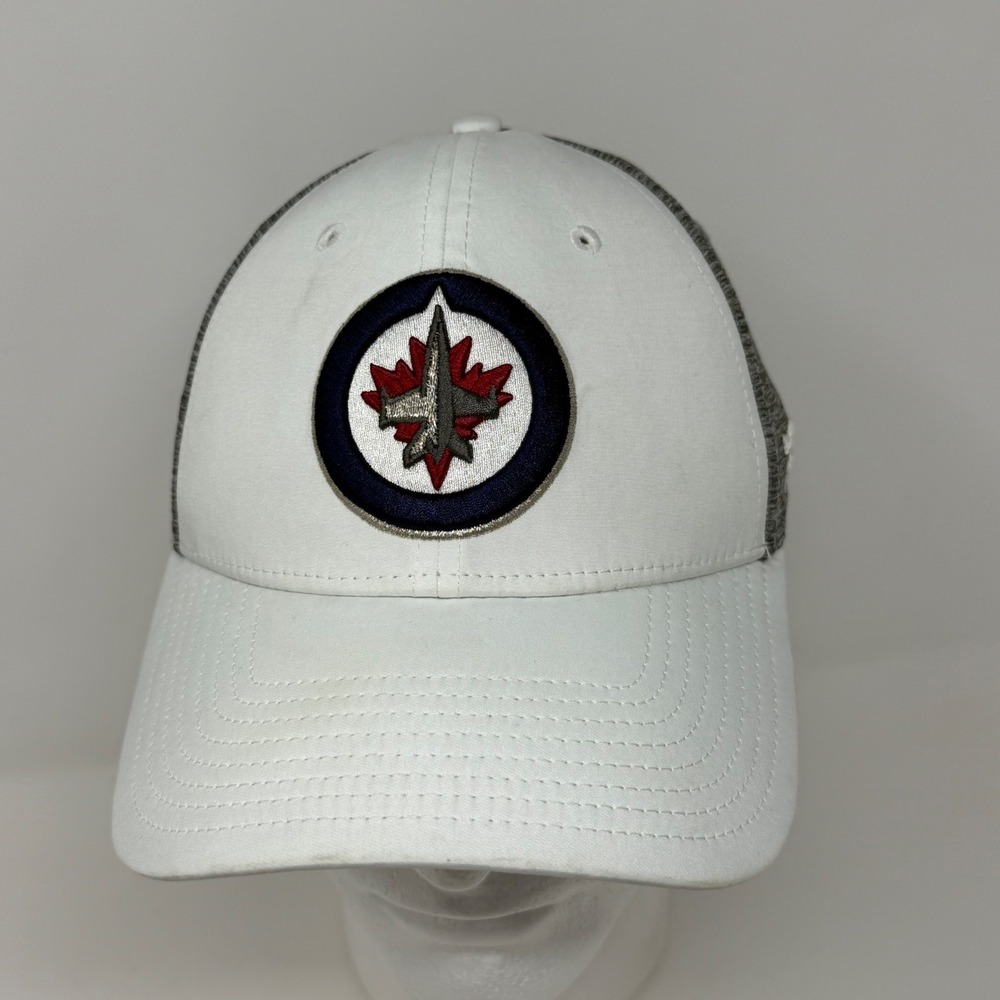 Winnipeg Jets NHL Fanatics Authentic Pro A-Flex Hat White Grey Mens S/M